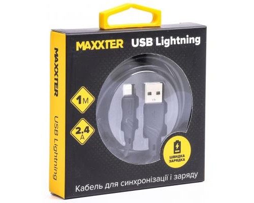 Дата кабель USB 2.0 AM to Lightning 2.0m Maxxter (UB-L-USB-02-2m)