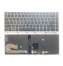Клавіатура ноутбука HP EliteBook 840 G5 черная с серебр TP подсв UA (A46177)