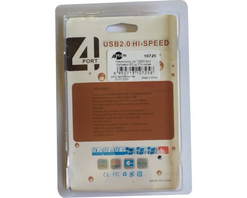 Концентратор Atcom USB TD4005 4port black (10725)