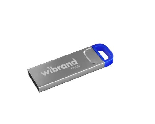 USB флеш накопичувач Wibrand 64GB Falcon Silver-Blue USB 2.0 (WI2.0/FA64U7U)
