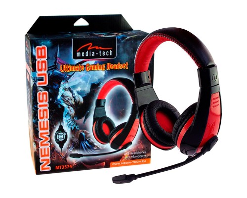 Навушники Media-Tech Nemesis USB Black-Red (MT3574)