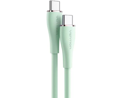Дата кабель USB-C to USB-C 1.0m USB2.0 100W (20V/5A) Light Green Silicone Vention (TAWGF)