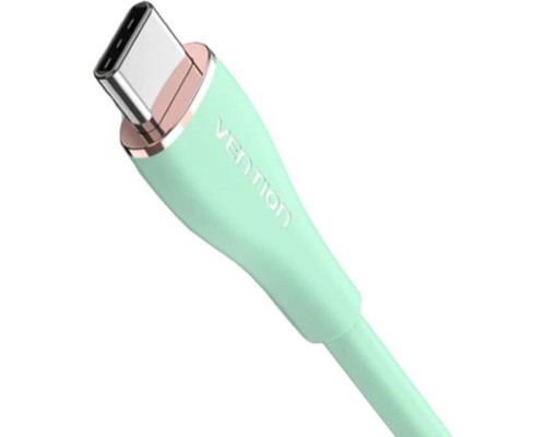 Дата кабель USB-C to USB-C 1.0m USB2.0 100W (20V/5A) Light Green Silicone Vention (TAWGF)