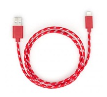 Дата кабель USB 2.0 AM to Lightning 2color nylon 1m red Vinga (VCPDCLNB31R)