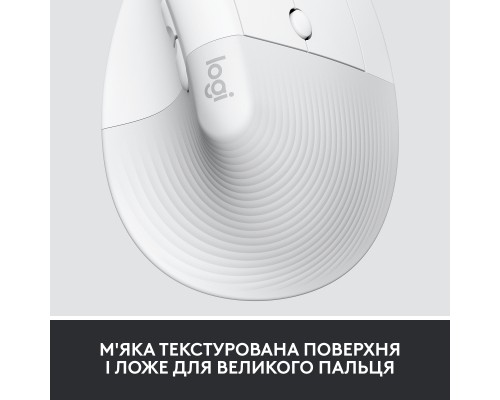 Мишка Logitech Lift Vertical Ergonomic Wireless/Bluetooth for Business Off-white (910-006496)