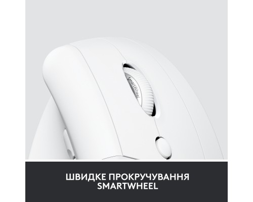 Мишка Logitech Lift Vertical Ergonomic Wireless/Bluetooth for Business Off-white (910-006496)