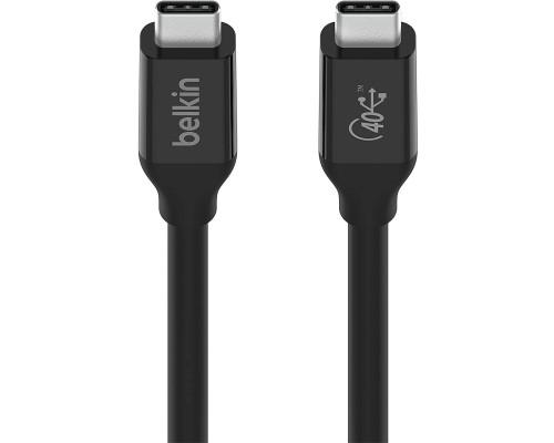Дата кабель USB-C to USB-C 0.8m USB4 40Gbps 100W Black Belkin (INZ001BT0.8MBK)