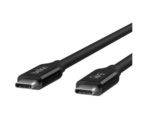 Дата кабель USB-C to USB-C 0.8m USB4 40Gbps 100W Black Belkin (INZ001BT0.8MBK)