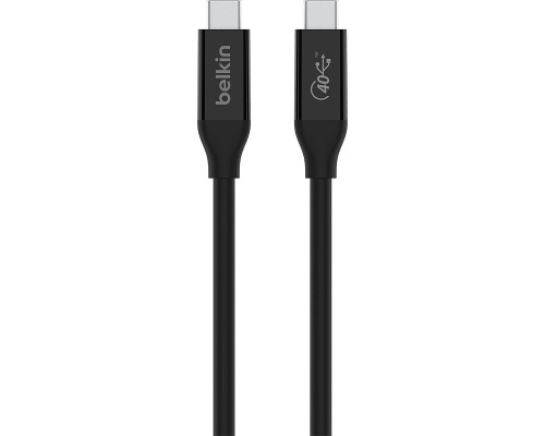 Дата кабель USB-C to USB-C 0.8m USB4 40Gbps 100W Black Belkin (INZ001BT0.8MBK)