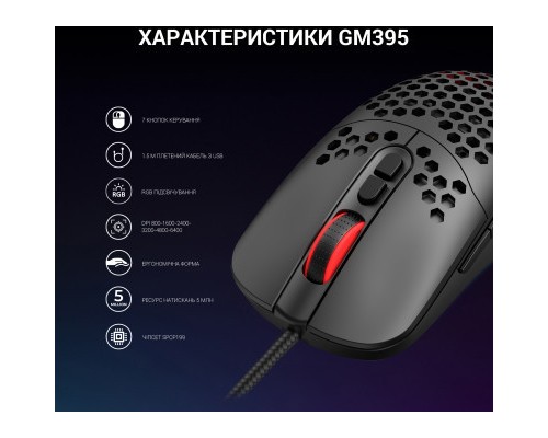 Мишка GamePro GM395 RGB USB Black (GM395)