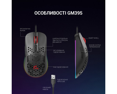 Мишка GamePro GM395 RGB USB Black (GM395)