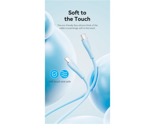 Дата кабель USB-C to USB-C 2.0m USB2.0 100W (20V/5A) Light Blue Silicone Vention (TAWSH)