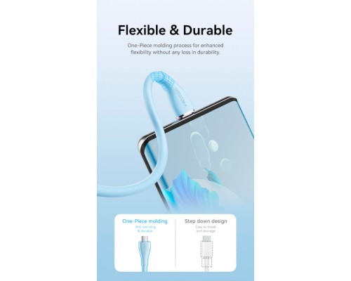 Дата кабель USB-C to USB-C 2.0m USB2.0 100W (20V/5A) Light Blue Silicone Vention (TAWSH)