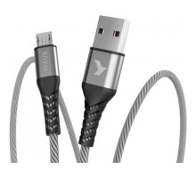 Дата кабель USB 2.0 AM to Micro 5P 1.0m Flex Gray Pixus (4897058531145)
