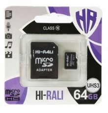 Карта пам'яті Hi-Rali 64GB microSD class10 UHS-I U3 (HI-64GBSDU3CL10-01)