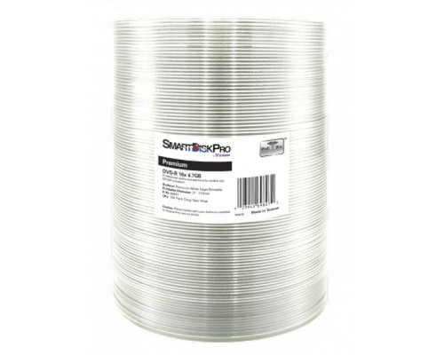 Диск DVD SmartDisk PRO DVD-R 4.7GB 16X Premium White InkJet Printable WRAP(21-1 (69827)