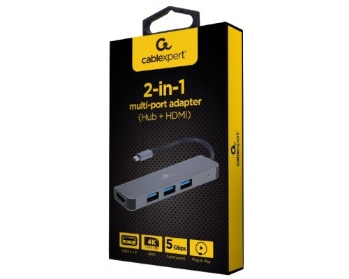 Концентратор Cablexpert USB-C 2-in-1 (A-CM-COMBO2-01)