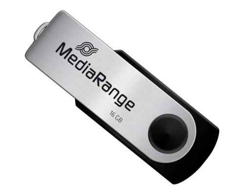 USB флеш накопичувач Mediarange 16GB Black/Silver USB 2.0 (MR910)