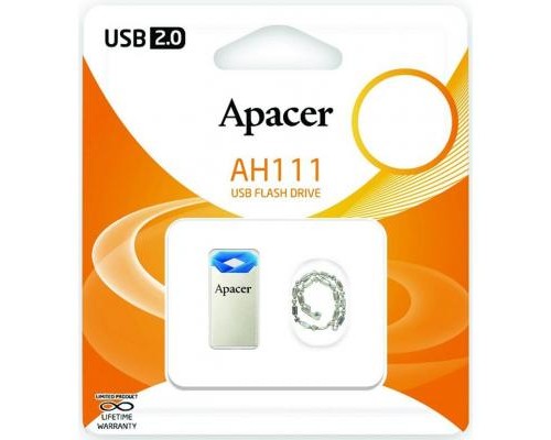 USB флеш накопичувач Apacer 64GB AH111 Blue USB 2.0 (AP64GAH111U-1)