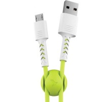 Дата кабель USB 2.0 AM to Micro 5P 1.0m Soft white/lime Pixus (4897058531176)