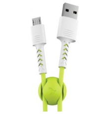 Дата кабель USB 2.0 AM to Micro 5P 1.0m Soft white/lime Pixus (4897058531176)