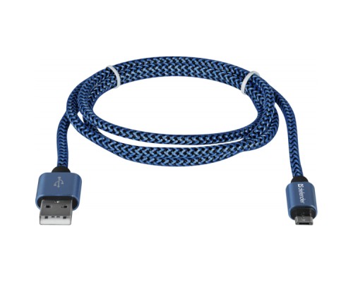 Дата кабель USB 2.0 AM to Micro 5P 1.0m USB08-03T blue Defender (87805)
