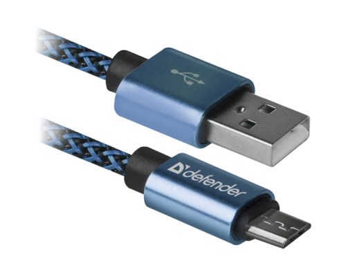 Дата кабель USB 2.0 AM to Micro 5P 1.0m USB08-03T blue Defender (87805)