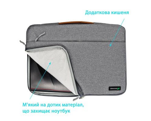 Чохол до ноутбука Grand-X 15'' SLX Grey (SLX-15G)