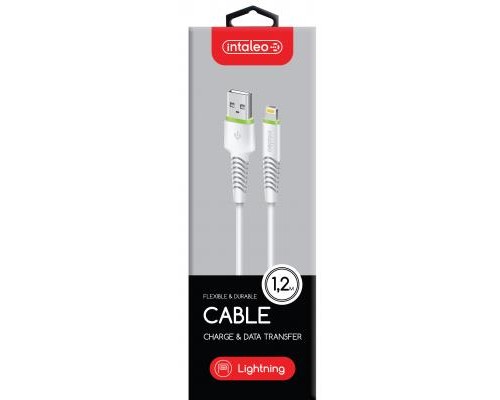Дата кабель USB 2.0 AM to Lightning 1.2m CBFLEXL1 white Intaleo (1283126487460)