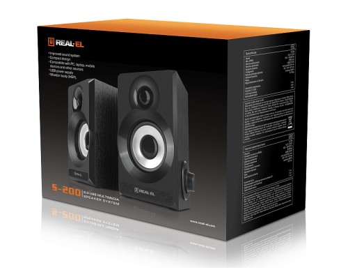 Акустична система REAL-EL S-200 USB Black
