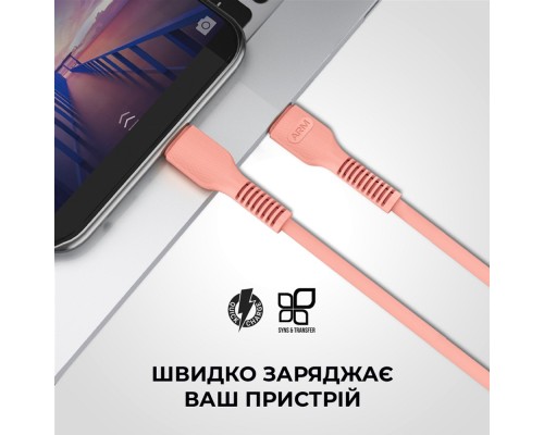 Дата кабель USB-C to Lightning 1.0m AR88 3A Peach Armorstandart (ARM65289)