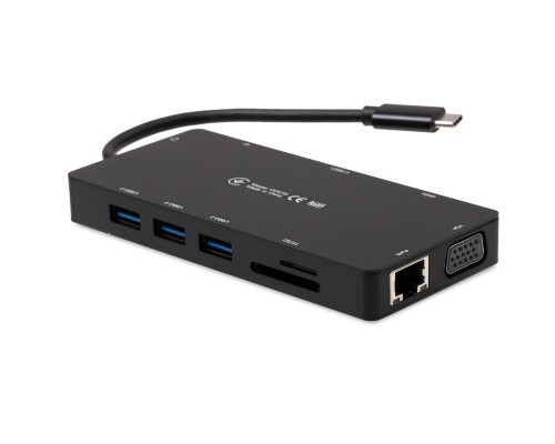 Концентратор Vinga USB-C 3.1 to VGA+HDMI+RJ45+3xUSB3.0+USB2.0+SD/TF+PD+Audio (VHYC10)