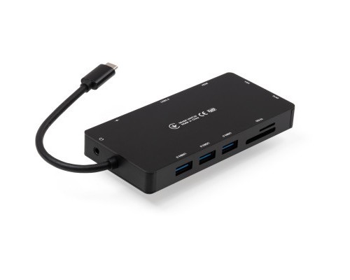 Концентратор Vinga USB-C 3.1 to VGA+HDMI+RJ45+3xUSB3.0+USB2.0+SD/TF+PD+Audio (VHYC10)