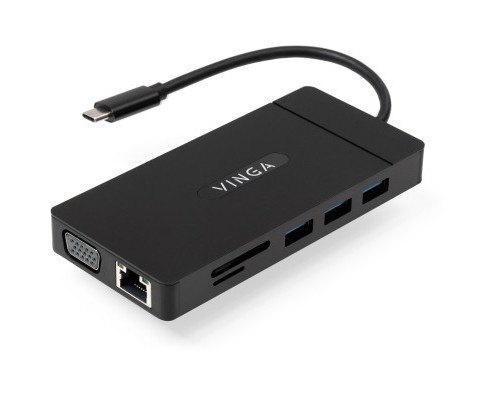 Концентратор Vinga USB-C 3.1 to VGA+HDMI+RJ45+3xUSB3.0+USB2.0+SD/TF+PD+Audio (VHYC10)