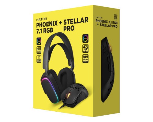 Навушники Hator Phoenix 7.1 RGB + Stellar Pro Black (НТR-001)