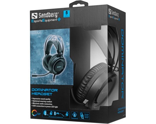 Навушники Sandberg Dominator Headset RGB Black (126-22)
