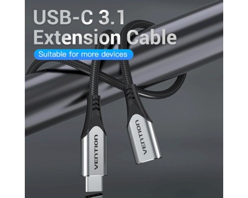 Дата кабель USB-C 3.1 M/F 1.0m 60W (20V/3A) 4K60HZ Thunderbolt 3 Vention (TABHF)