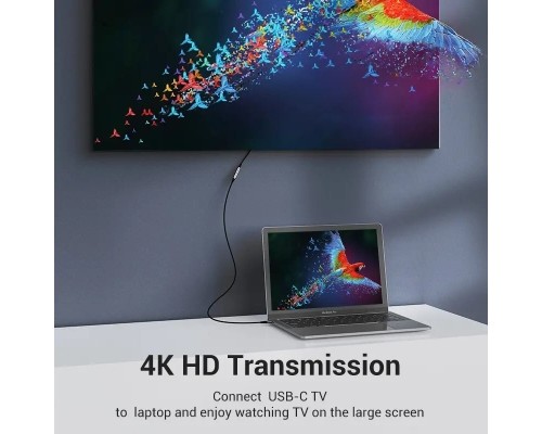 Дата кабель USB-C 3.1 M/F 1.0m 60W (20V/3A) 4K60HZ Thunderbolt 3 Vention (TABHF)