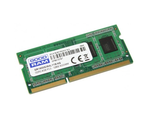 Модуль пам'яті для ноутбука SoDIMM DDR3 4GB 1600 MHz Goodram (GR1600S364L11S/4G)