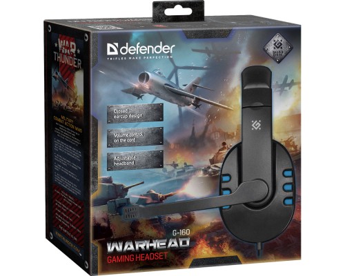 Навушники Defender Warhead G-160 Black-Blue (64118)
