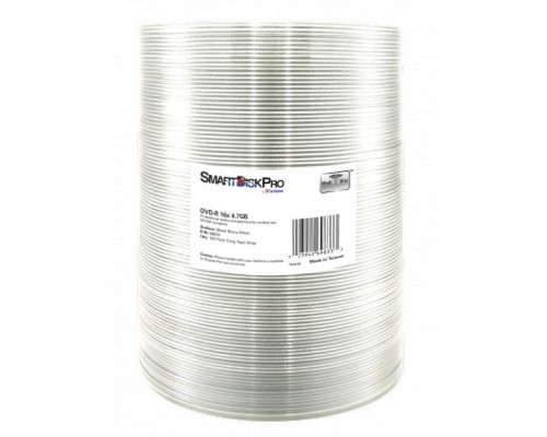 Диск DVD SmartDisk PRO DVD-R 4.7GB 16X MATT SILVER Wrap, 100шт (69833)