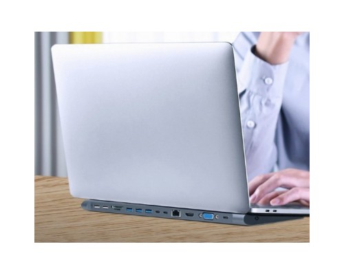 Концентратор Cablexpert USB-C 9-in-1 (Hub/HDMI/VGA/PD/card-reader/lan/audio) (A-CM-COMBO9-01)