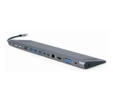 Концентратор Cablexpert USB-C 9-in-1 (Hub/HDMI/VGA/PD/card-reader/lan/audio) (A-CM-COMBO9-01)