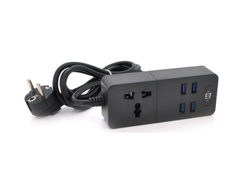 Мережевий фільтр живлення Voltronic TВ-Т05, 1роз, 4*USB Black (ТВ-Т06-Black)