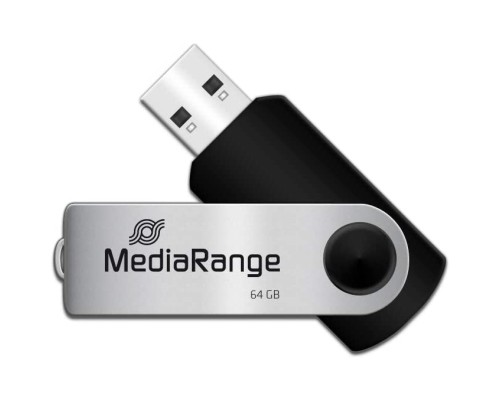 USB флеш накопичувач Mediarange 64GB Black/Silver USB 2.0 (MR912)