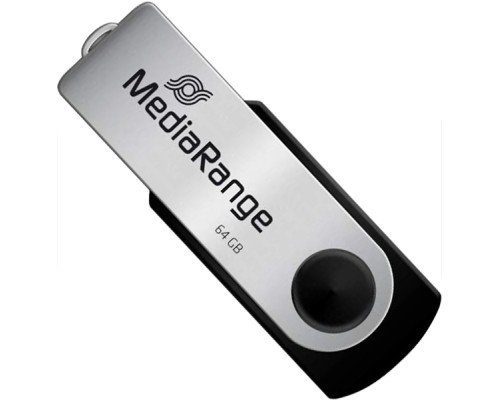 USB флеш накопичувач Mediarange 64GB Black/Silver USB 2.0 (MR912)