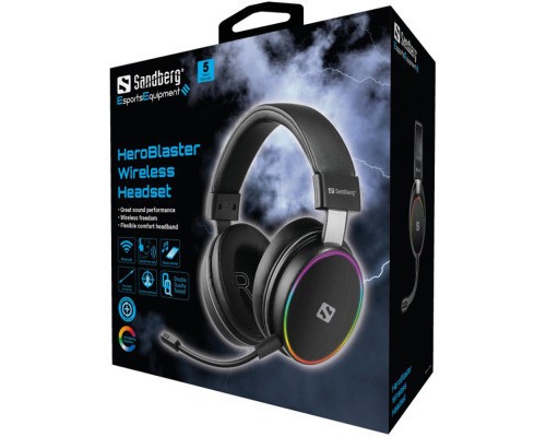 Навушники Sandberg HeroBlaster Bluetooth Led Headset Black (126-42)