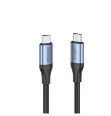Дата кабель USB-C to USB-C 1.0m USB4.0 240W (50V/5A) 8K60Hz Thunderbolt 4 Gray Aluminum Alloy Vention (TAVHF)