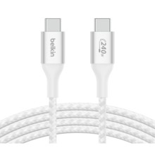 Дата кабель USB-C to USB-C 1.0m 240W white Belkin (CAB015BT1MWH)