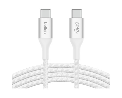 Дата кабель USB-C to USB-C 1.0m 240W white Belkin (CAB015BT1MWH)